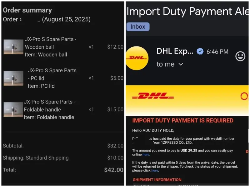    ▲美國網友購買台灣磨豆機配件，也逃不掉關稅的衝擊。（圖／翻攝自BuzzFeed）  