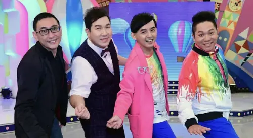 ▲宋少卿（左起）、劉爾金、黃子佼和卜學亮曾組「帥哥·美女綜藝團」。（圖／華視提供）