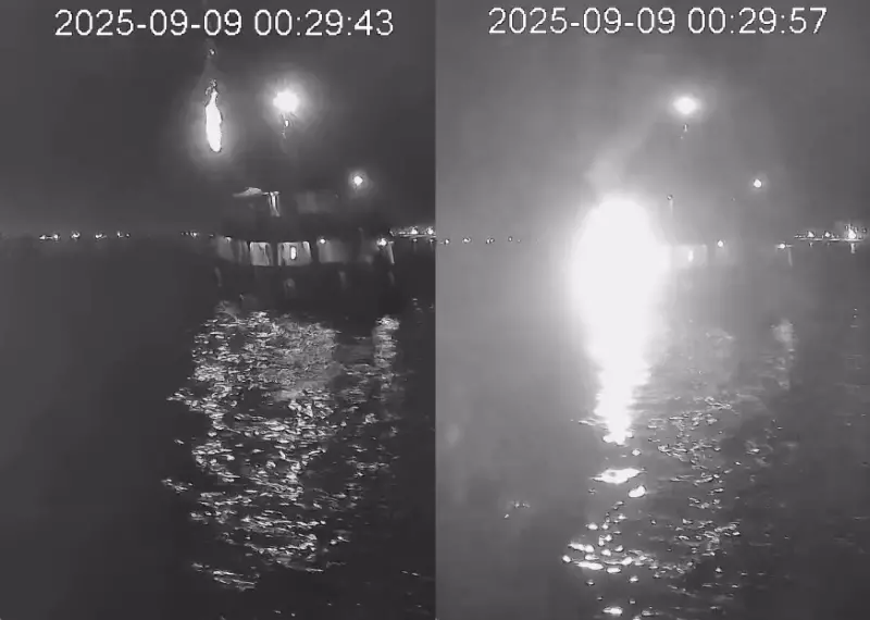    ▲全球堅毅船隊宣稱在突尼西亞港口遭到無人機攻擊。（圖／翻攝自Ｘ）  