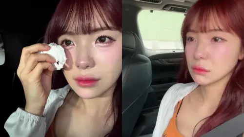 ▲李多慧在車上爆哭，只因捨不得媽媽離開。（圖／李多慧 Threads @le_dahye）