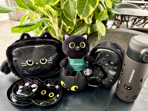 ▲星巴克黑貓周邊商品讓人尖叫。（圖／記者蕭涵云攝）