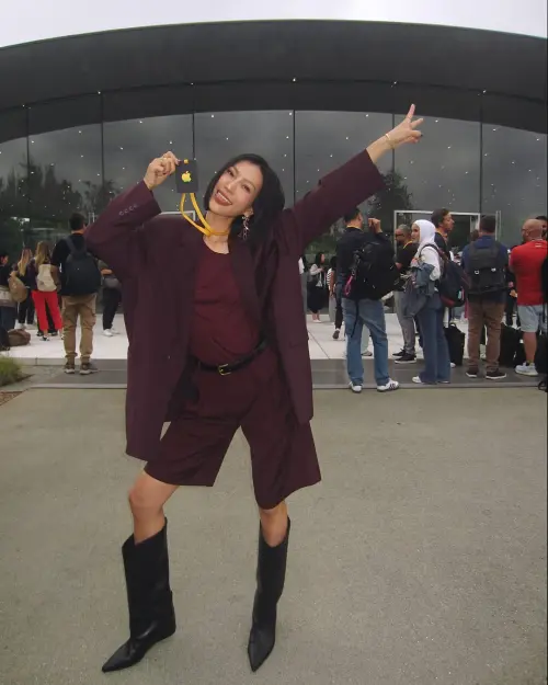 ▲莫莉對於iPhone 17 Pro Max的前置鏡頭新功能相當滿意。（圖／翻攝自莫莉IG@molly_chiang）