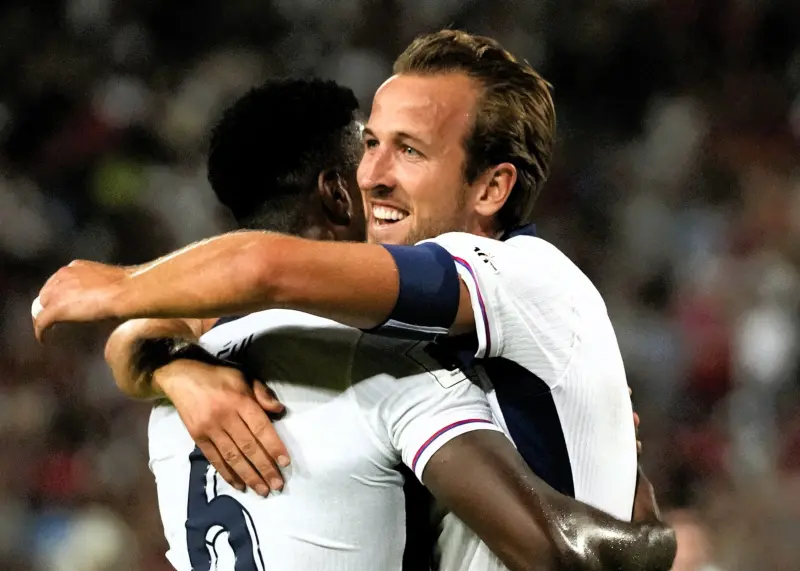 ▲英國隊長凱恩（Harry Kane）也在比賽中首開紀錄，追平傳奇射手韋恩．魯尼（Wayne Rooney）的英格蘭客場進球紀錄。（圖／路透／達志影像）