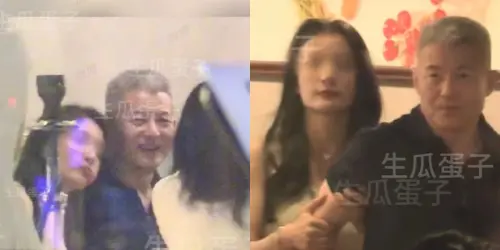 ▲那英老公孟桐（右圖右）被拍到在聚會上與一名女子互動親密，引發外界質疑他與那英的婚姻狀況。（圖／翻攝自微博生瓜蛋子）