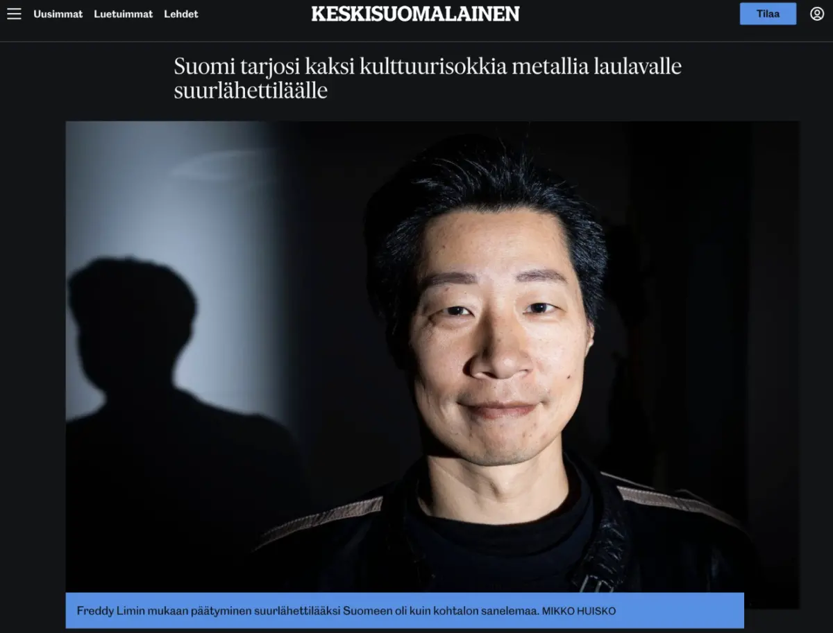 ▲駐芬蘭代表林昶佐上任滿一個月，近日再度登上芬蘭重量級媒體 KSML.fi - Keskisuomalainen 中芬蘭人報。（圖／翻攝自林昶佐臉書）