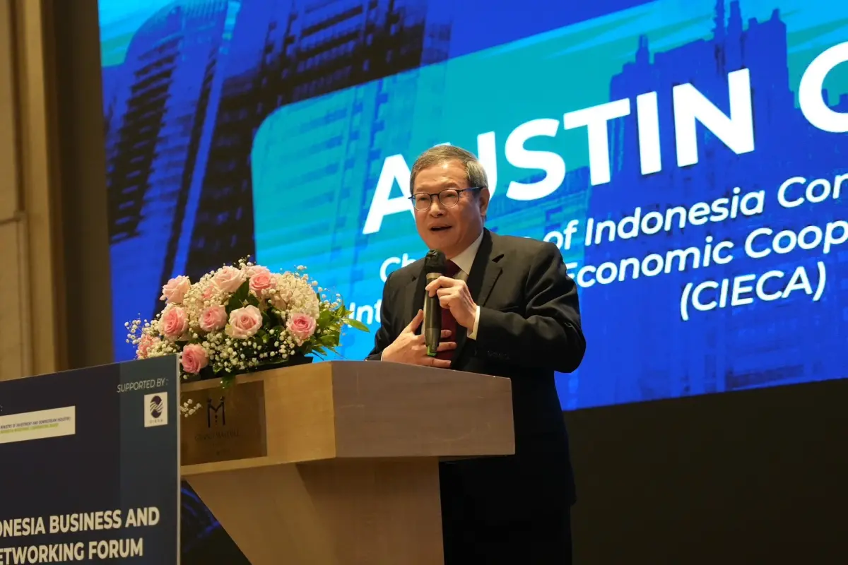 ▲「2025 印尼商業論壇暨洽談交流會」今（10）日舉腩 ，中國信託銀行印尼子行董事長詹庭禎與會分享印尼市場的經貿環境資訊。（圖／主辦單位提供）