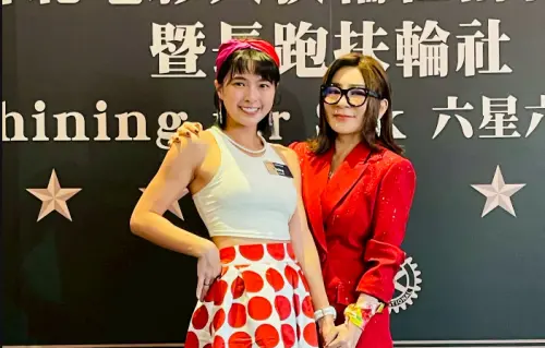 ▲王彩樺（右）與黃沐妍（左）現身力挺台北電影人扶輪社創社活動。（圖／台北電影人扶輪社提供）