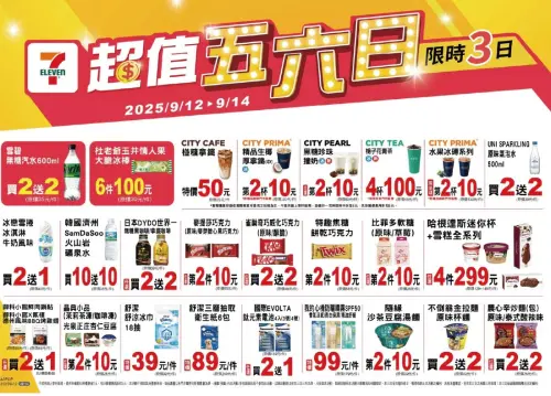 ▲7-11超值五六日優惠9/12~9/14。（圖／7-11提供）