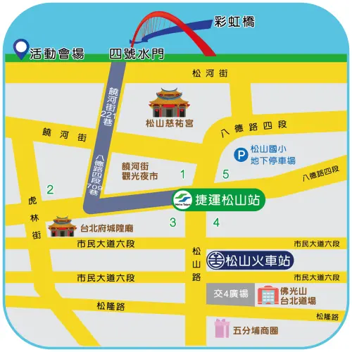 ▲「2025台北水舞嘉年華」交通與週邊（圖／台北市觀傳局提供）