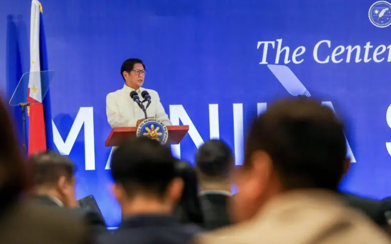 ▲菲律賓總統小馬可仕（Ferdinand Marcos Jr.）在首屆「馬尼拉戰略論壇」上致詞，強調美國在印太的領導角色不可取代，並重申菲律賓主權不容妥協。（圖／翻攝自菲律賓總統府官網）