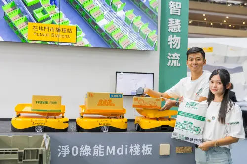 ▲首度應用於低溫物流的「t-Sort分揀機器人」，只要掃瞄商品條碼、放上商品，機器就會自動分類、投遞，快速又省力。（圖／7-11提供）