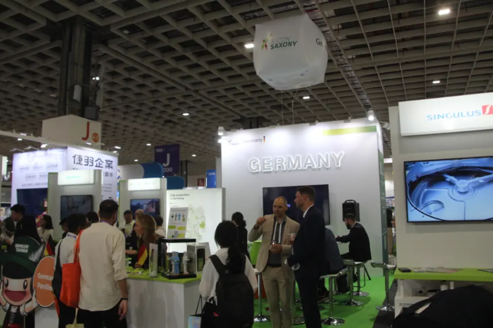 ▲德國館不缺席SEMICON，參展規模再創新高，較去年成長20%，匯聚18家德商。（圖／記者鍾泓良攝影）