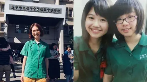 ▲LULU（左圖、右圖左）被粉絲起底曾就讀台中女中，高中時期模樣十分清純。（圖／LULU 黃路梓茵 臉書）