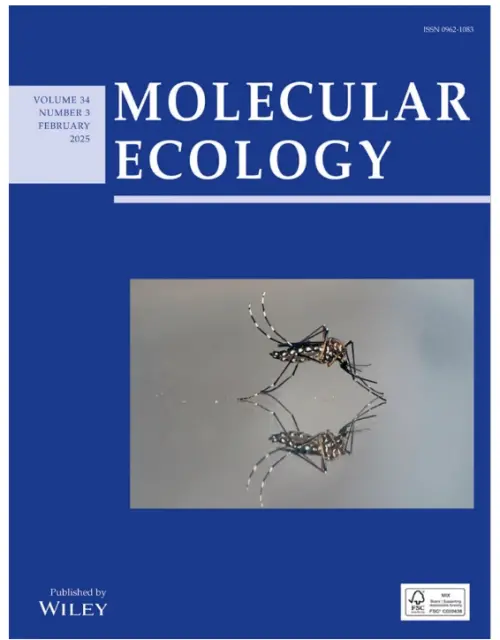 ▲國衛院最新解析埃及斑蚊散布登革熱的研究，登上國際知名醫學期刊《Molecular Ecology》封面，顯示備受重視。（圖／國衛院提供）