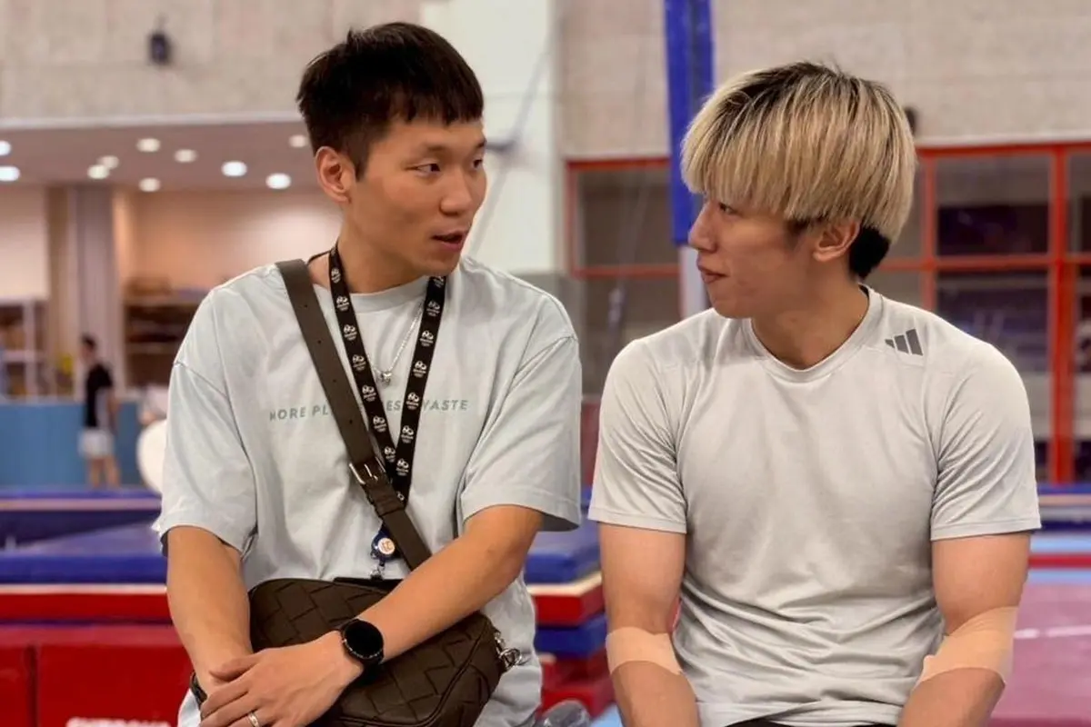 ▲今日運動部發文分享李洋前往國訓中心的消息，他也以部長和昔日奧運戰友楊勇緯、李智凱等人相見。（圖／運動部提供）