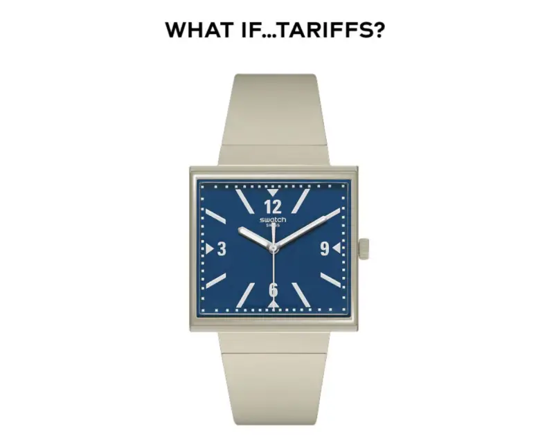 ▲瑞士知名手錶品牌「Swatch」推出一款特別版手錶，諷刺川普對瑞士徵收的39%關稅。（圖／取自swatch官網）