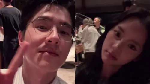 ▲歐陽娜娜（右）上傳的Vlog中，意外驚見男星劉昊然（左）身影。（圖／翻攝自微博）