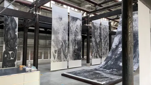 ▲台中考棚舉辦「相濡以墨」大型水墨展(圖／柳榮俊翻攝2025.9.13)