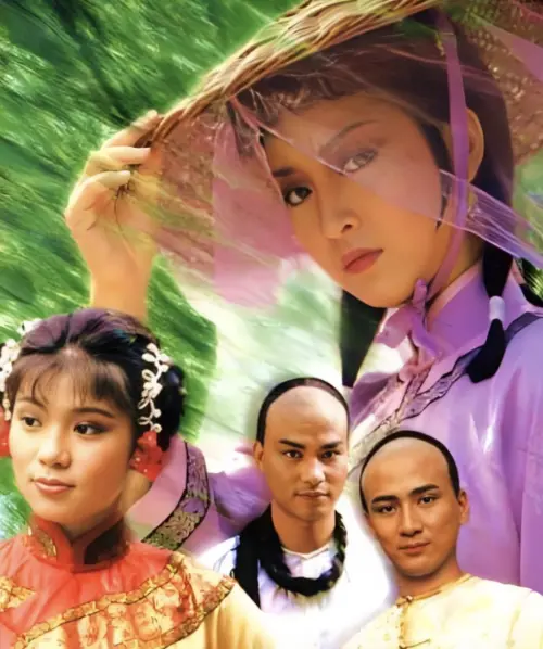 ▲港劇《十三妹》讓翁美玲（下方左一）與湯鎮業（下方右一）結緣，成為一對銀色情侶。（圖／摘自mytvsuper）