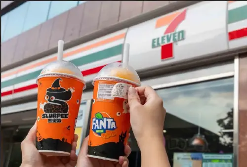 ▲7-11芬達橘子思樂冰新上市，萬聖節限定「撕」樂冰活動。（圖／7-11提供）