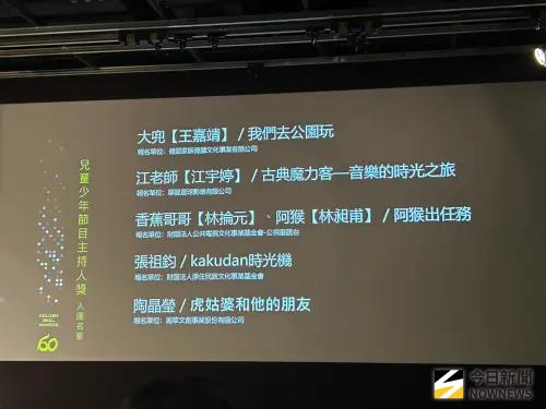 ▲金鐘獎兒童少年節目主持人獎入圍名單。（圖／記者李欣容攝影）