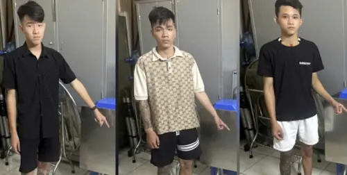 ▲越南胡志明年輕人連供桌都搶，遭到警方逮捕。（圖／翻攝自影片）