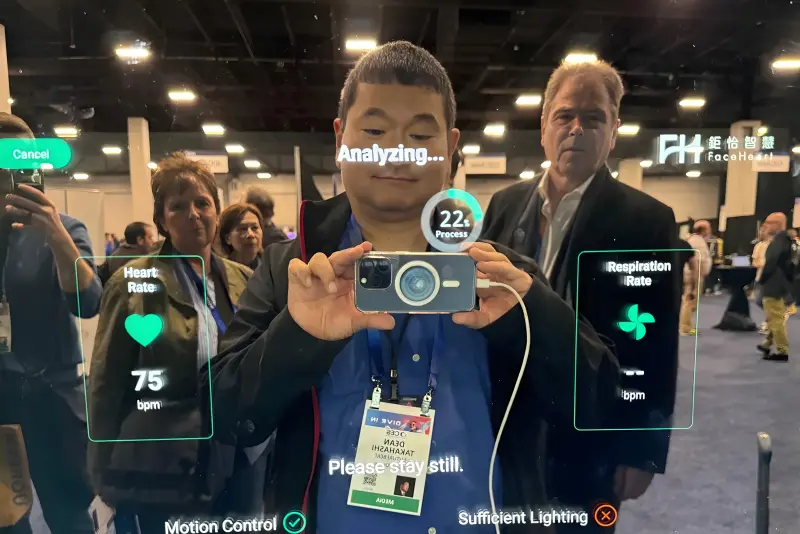▲心率偵測系統在美國消費性電子展展示。（圖／陽明交大提供）