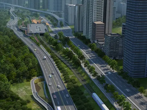 ▲淡北道路完工通車後，預估可以為台2線與大度路等主要路段的延滯時間減少近50%。（圖／淡北道路官網,www.danbeird.ntpc.gov）