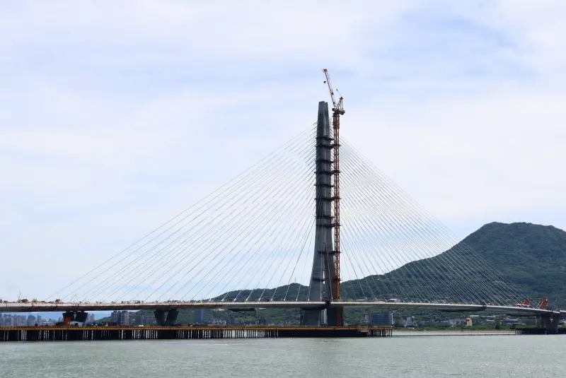   ▲淡江大橋9月16日正式合龍，接起淡水、八里兩端。（圖／記者朱永強攝,2025.09.16）  
