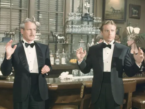 ▲勞勃瑞福（右）和保羅紐曼（左）曾被傳有瑜亮情結，卻又是多年好友，攜手合作的電影都會狂賣，《刺激》更是叫好叫座，成為當年奧斯卡最佳影片等7項大獎得主。（圖／摘自IMDb）