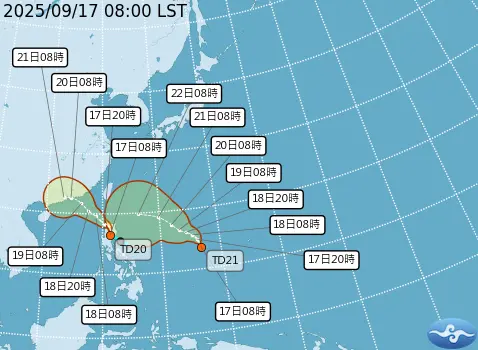 米塔、樺加沙颱風明生成！氣象署：中颱強度近台　豪雨炸一片深紅
