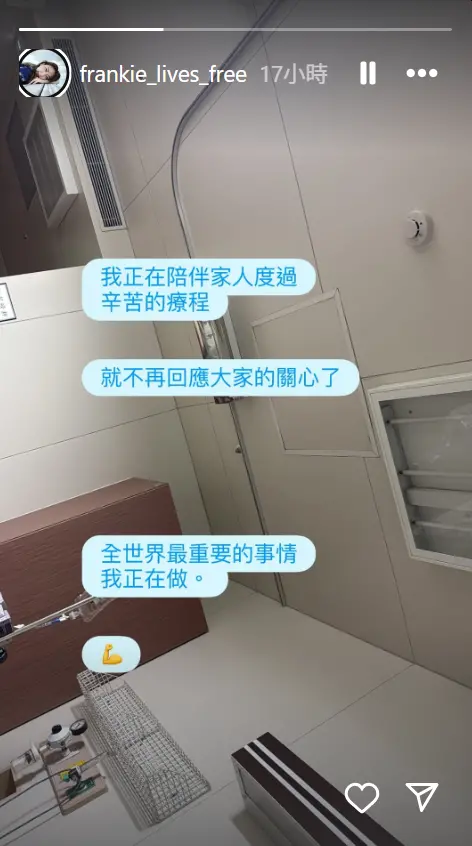 ▲陳玉珊怒控前夫婚內出軌！PO醫院病房照發聲：做全世界最重要的事。（圖／陳玉珊IG@frankie_lives_free）
