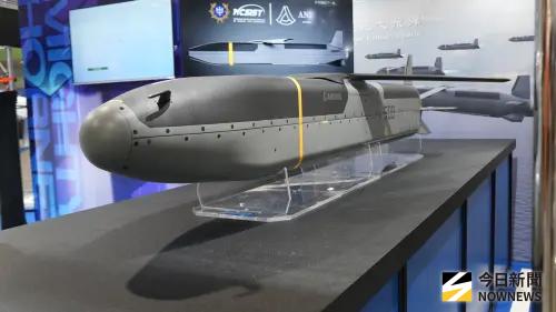 ▲台美合作研製的「低成本自主巡弋飛彈」。（圖／記者呂炯昌攝，2025.09.17）