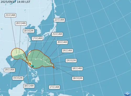 準樺加沙颱風恐觸陸！颱風預估路徑、海陸警時間：強度規模很可觀
