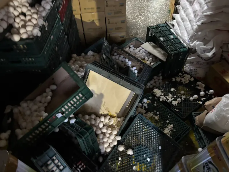 ▲一對兄妹檔分別在西雲路上各自經營雜貨店，因為蛋價批發問題，妹妹上門「興師問罪」，一氣之下推倒哥哥店內的蛋架。（圖／警方提供）