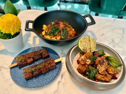 ▲一樓「Tilt調酒吧」餐食自然也有台灣味。（圖／記者蕭涵云攝）