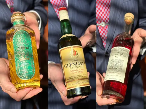 ▲酒吧總監Angus Winchester熱情展示稀缺性破表的藏酒。（圖／記者蕭涵云攝）