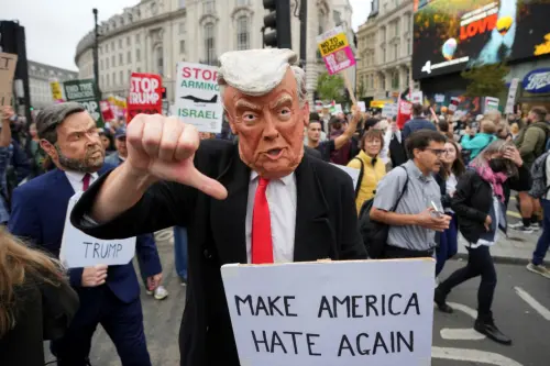 ▲ 倫敦街頭的反川普抗議示威。（圖／美聯社／達志影像）