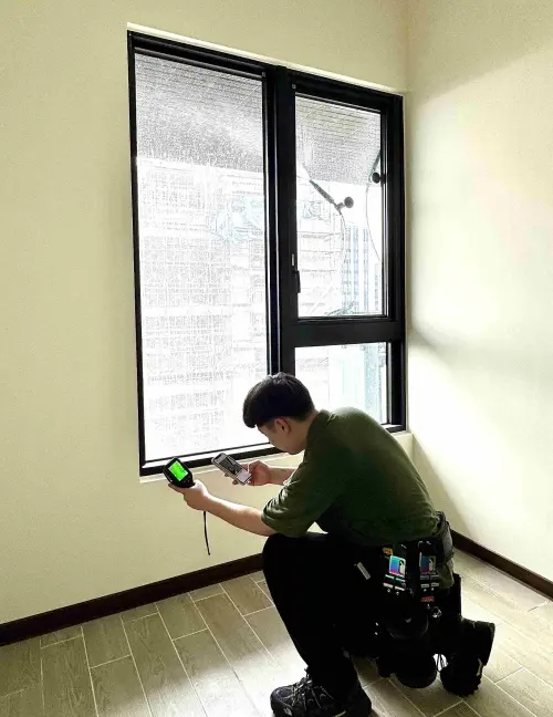 ▲驗屋中有最多比例是房屋滲漏水問題，入住前檢測可避免日後爭議。（資料照／好日子科技驗屋提供）