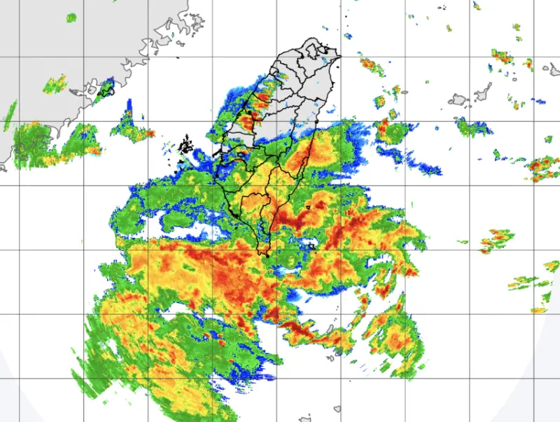 ▲午後對流發展旺盛，中央氣象署今（18）日下午2時49分針對「苗栗縣、台中市、彰化縣、南投縣」發布「大雷雨即時訊息」。（圖／中央氣象署cwa.gov.tw）