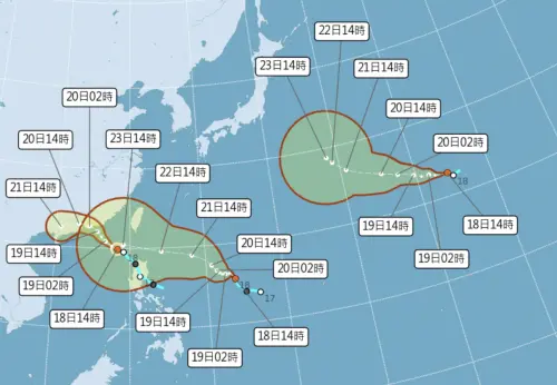 浣熊颱風也生成了！和「米塔、樺加沙」三颱共舞　路徑影響一次看
