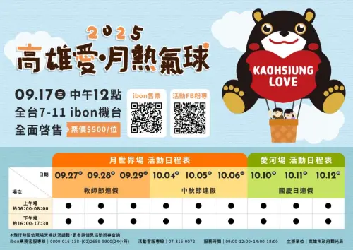 ▲「2025高雄愛‧月熱氣球」場次、時間一覽（圖／翻攝ibon官網）