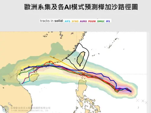 ▲樺加沙颱風路徑會一路往巴士海峽移動，下週一晚上至下週二影響台灣最劇烈。（圖／賈新興提供）