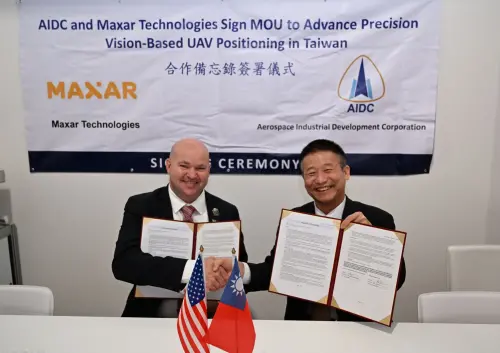 AIDC signs an MOU with US company MAXAR Intelligence at TADTE. (AIDC)