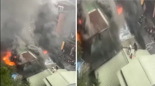 木柵民宅清晨竄火舌！現場爆炸聲響　一家四口命懸屋頂

