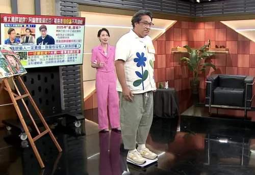 ▲阿龐現場量體重，竟暴增到104公斤，比過去演《新兵日記》時增加了快40公斤。（圖／年代提供）