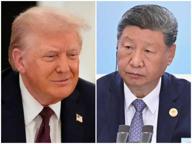 ▲美國總統川普（Donald Trump）與中國國家主席習近平昨（19）日晚間展開通話，有中國官媒背景的自媒體「牛彈琴」，以近年「全世界最重要的一通電話」來形容。（合成圖／美聯社／達志影像）