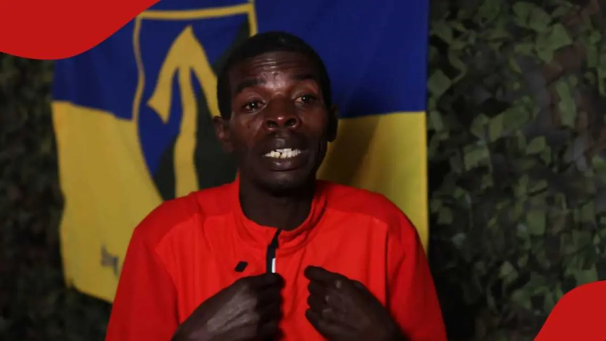 ▲36歲的肯亞男子基貝特（Evans Kibet），近日在俄烏戰場前線被烏軍俘虜，他聲稱自己是運動員，是被騙到俄羅斯並誤入軍隊。（圖／翻攝自TUKO NEWS）