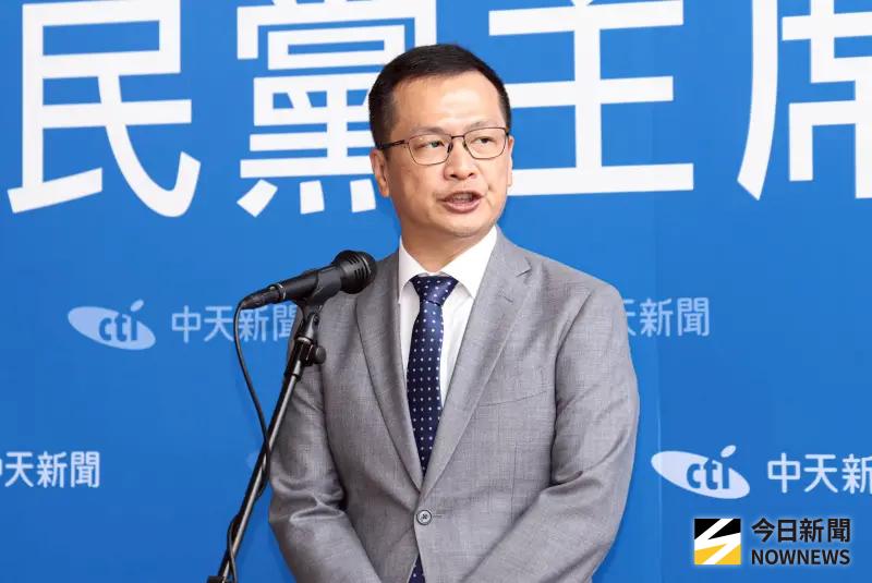 ▲國民黨主席候選人、立委羅智強在理念表述時，強調絕對是一個砲口對外、不對內、讓藍白信任的黨主席。（圖／記者朱永強攝，2025.09.20）