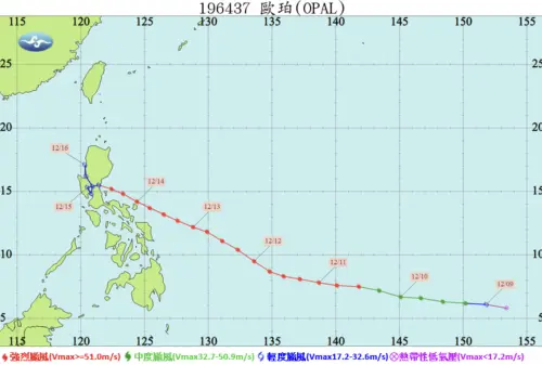 ▲1964年的歐珀強颱，暴風半徑達450公里，雖然距離台灣遙遠，但氣象署依舊發布颱風警報。（圖／中央氣象署cwa.gov.tw）